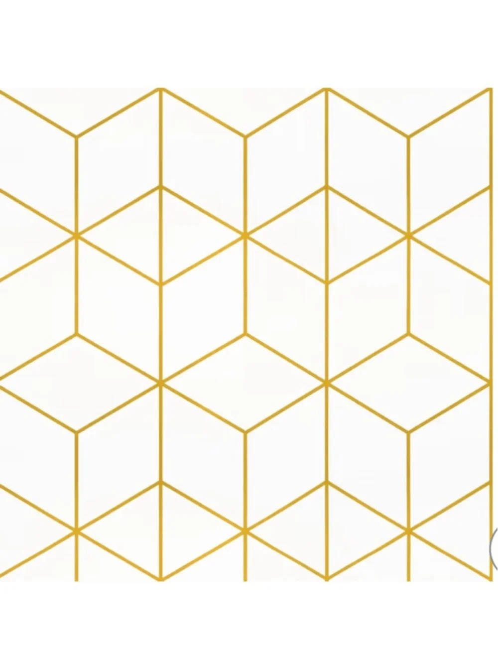 NEW Gold White Geometric Peel & Stick Adhesive Removable Wallpaper 17.3